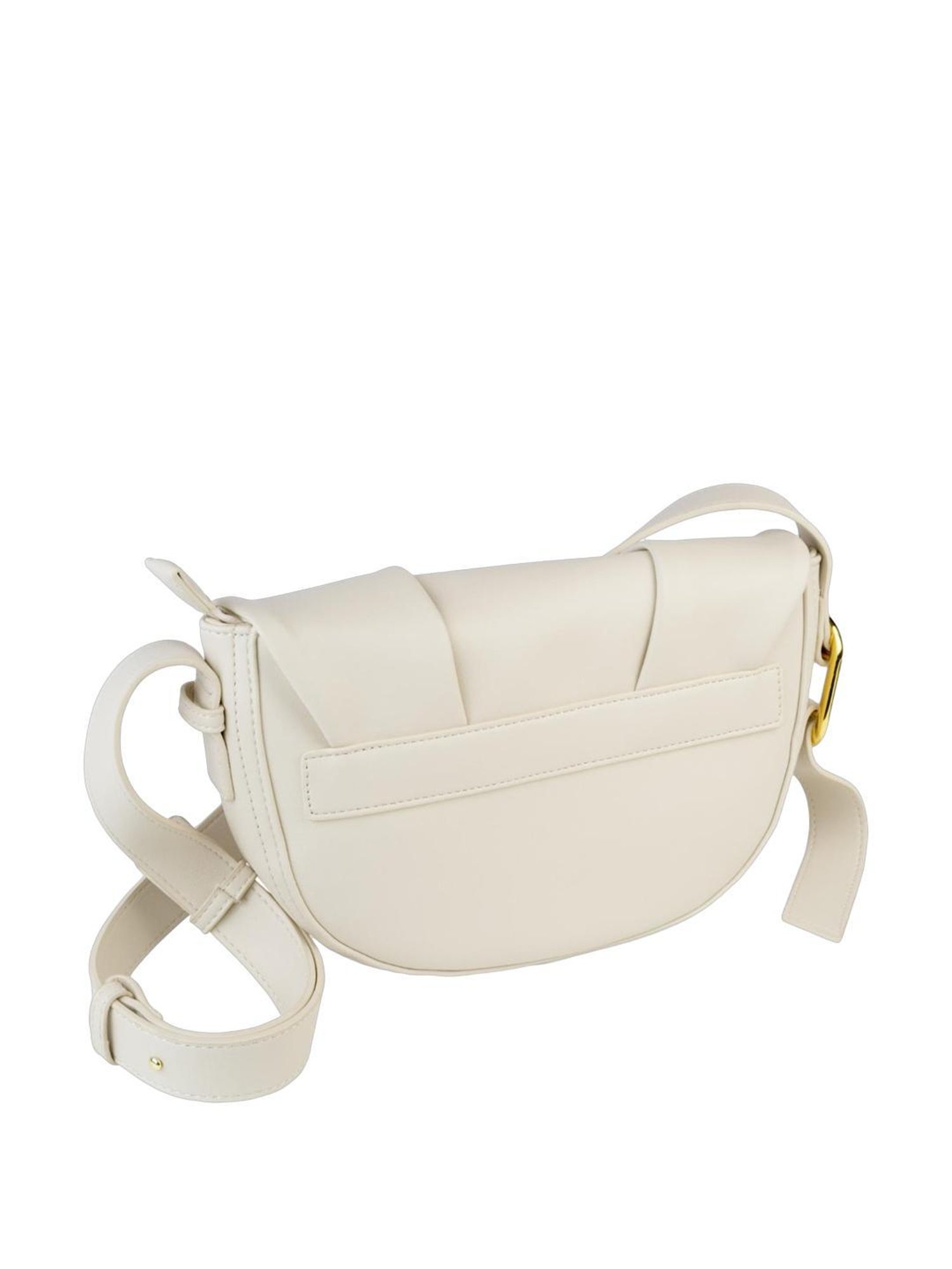 Angeline White Solid Medium Sling Handbag