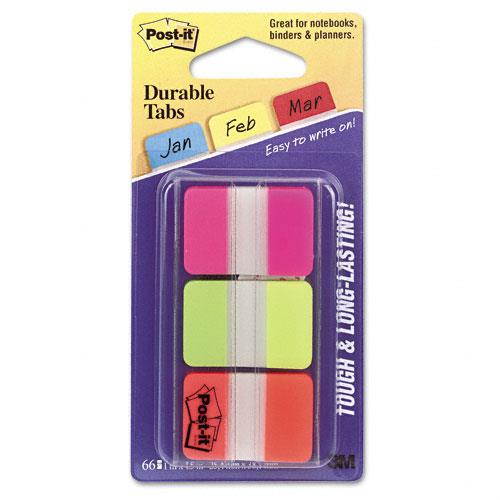 Post-It Tabs 1" Tabs, 1/5-Cut Tabs, Assorted Brights, 1" Wide, 66/Pack 686PGO
