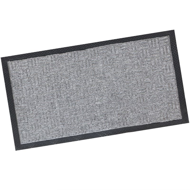 1'6"x2'6" Rectangle Outdoor Pressed or Molded Geometric Accent Rug Gray - Sunnydaze Decor