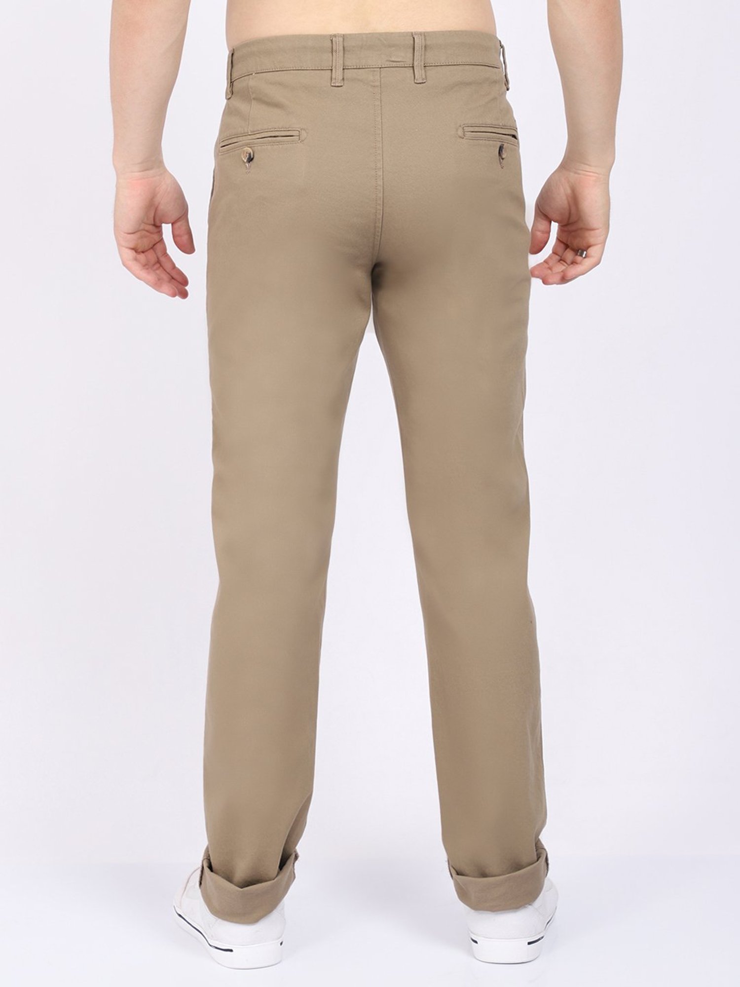 Cantabil Khaki Cotton Regular Fit Chinos