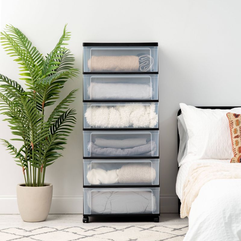 IRIS 6 Drawer Wide Chest Black