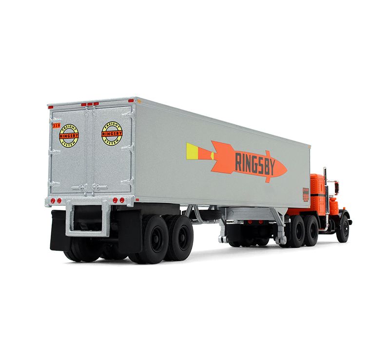 Peterbilt 351 36' Sleeper Cab with 40' Vintage Trailer "Ringsby System" 1/64 Diecast Model by First Gear