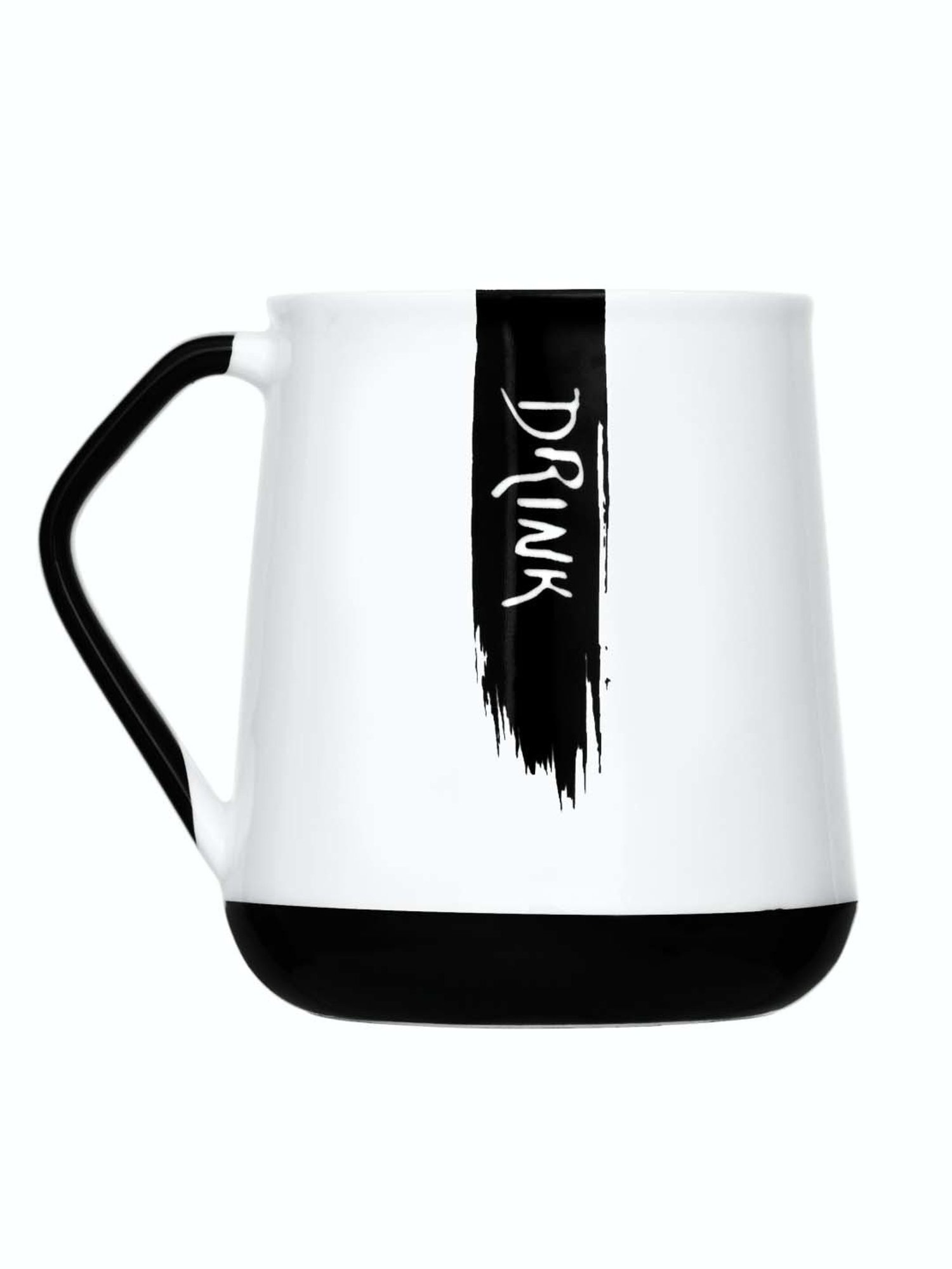 JCPL White & Black Ceramic 9.5 cm Milk Mug (0.5 L) - Set of 2