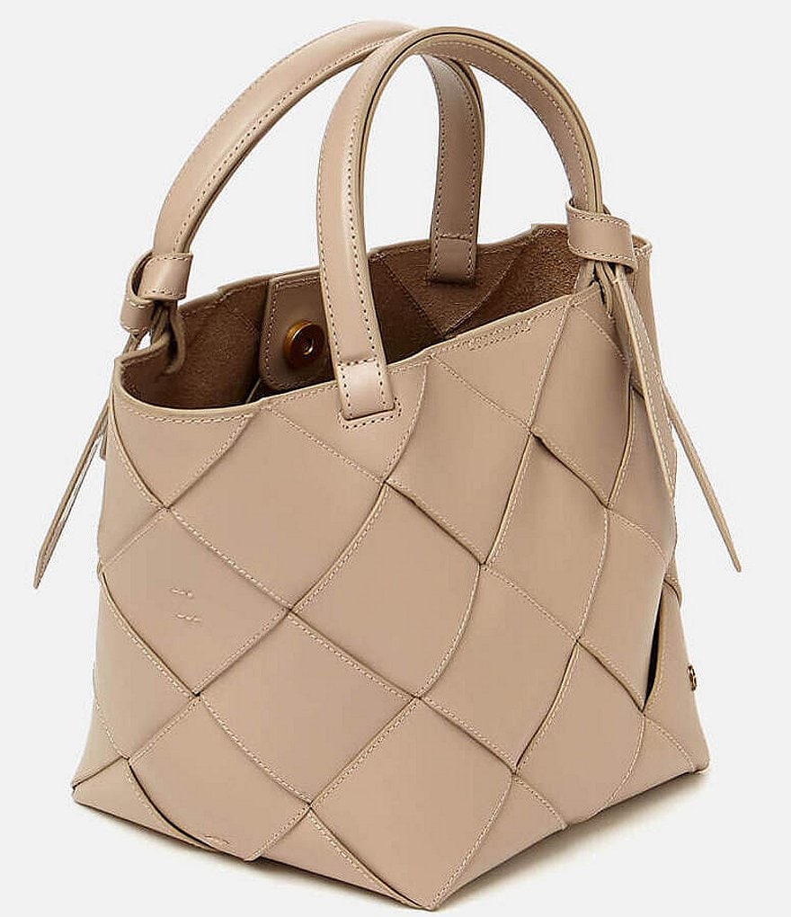 Etienne Aigner Ella Leather Woven Satchel Bag