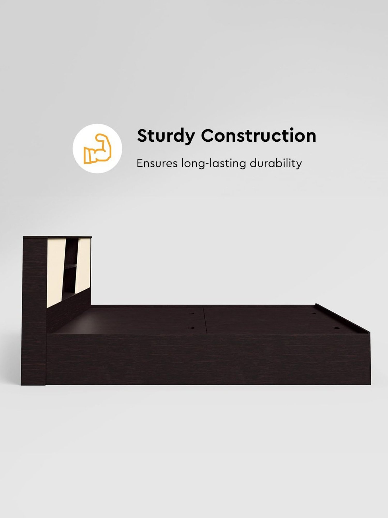 Godrej Interio Hannah Colarain Brown Engineered Wood Queen Box Bed