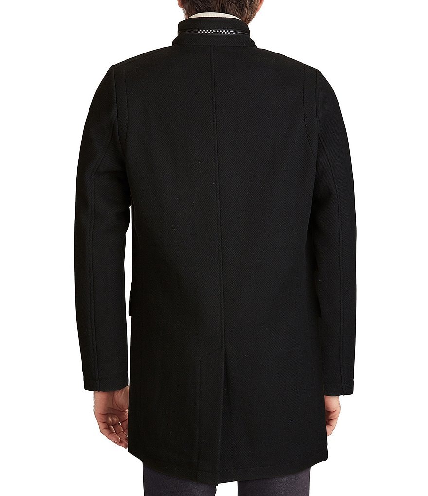 Kenneth Cole New York Long-Sleeve Twill Wool-Blend Coat
