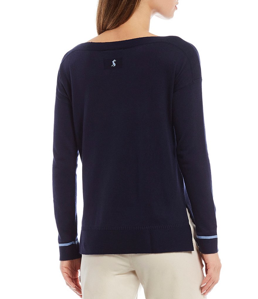 Joules Vivianna Boat Neck Rib Trim Long Sleeve Sweater