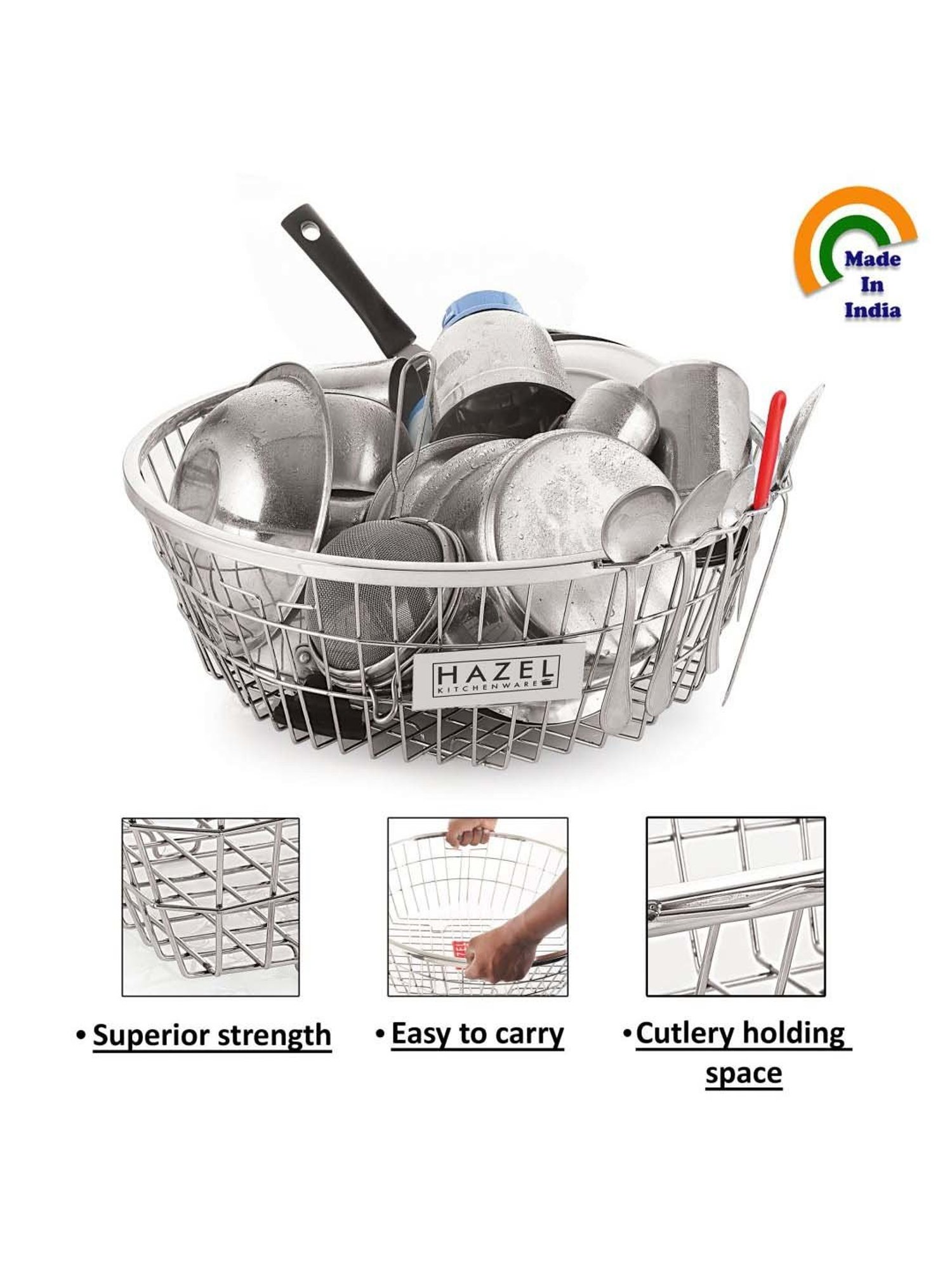 Joseph Joseph Grey Polypropylene 3-Tier Shelf Organizer With Drawer For Cabinet