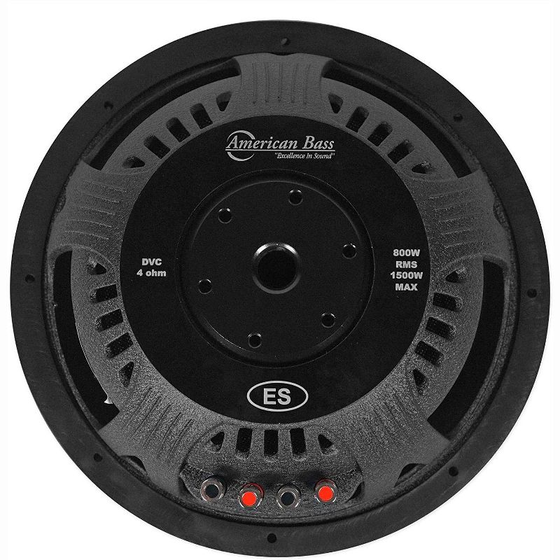 American Bass XD ES 1244 12 Inch Dual 4 Ohm Voice Coil 1500 Watt Max Power Subwoofer Speaker w/ 65 Ounce Magnet & Carbon Fiber Non Pressed Paper Cone