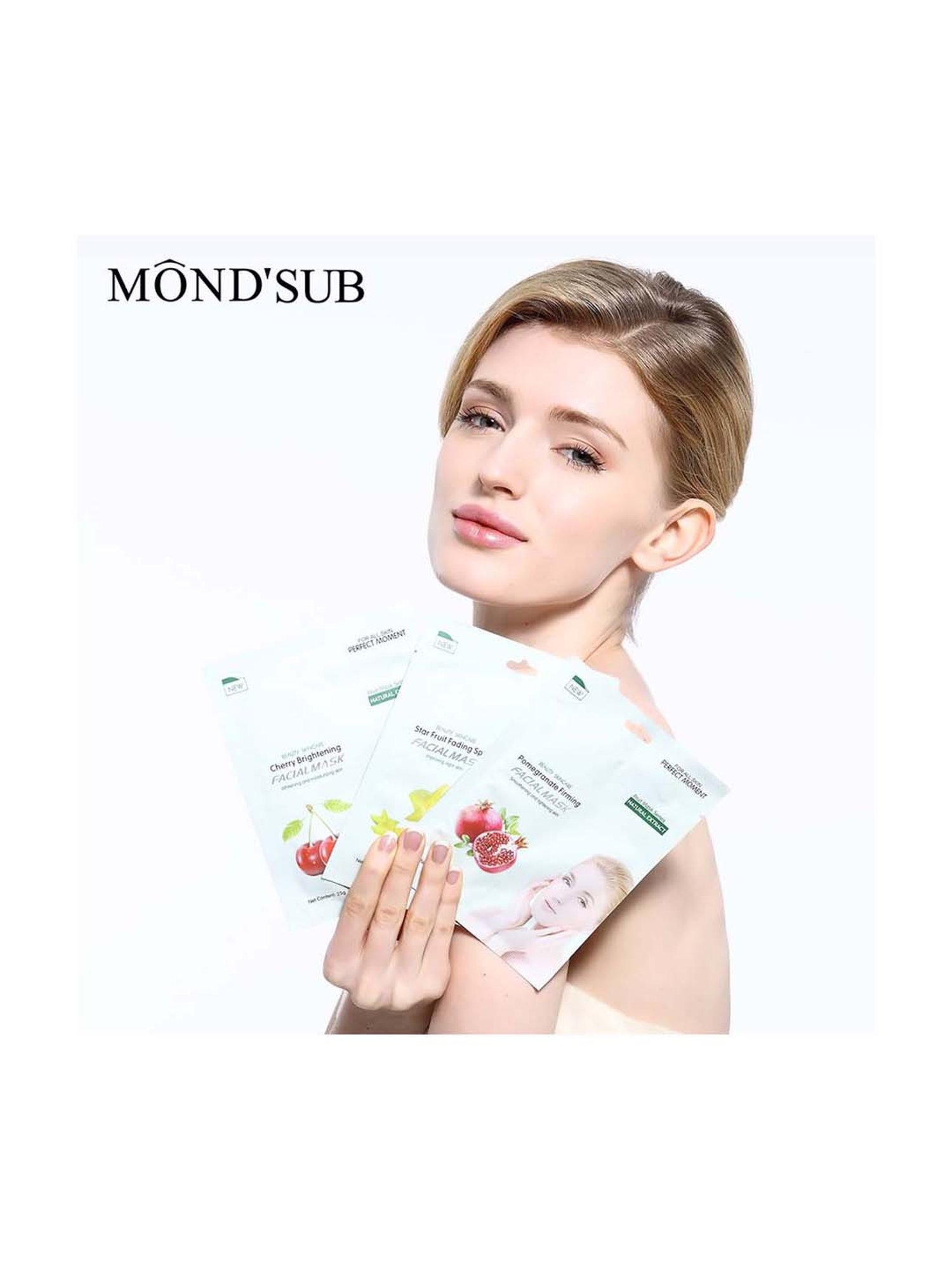MONDSUB Cherry Brightening Sheet Masks (Pack of 6) - 25 gm Each