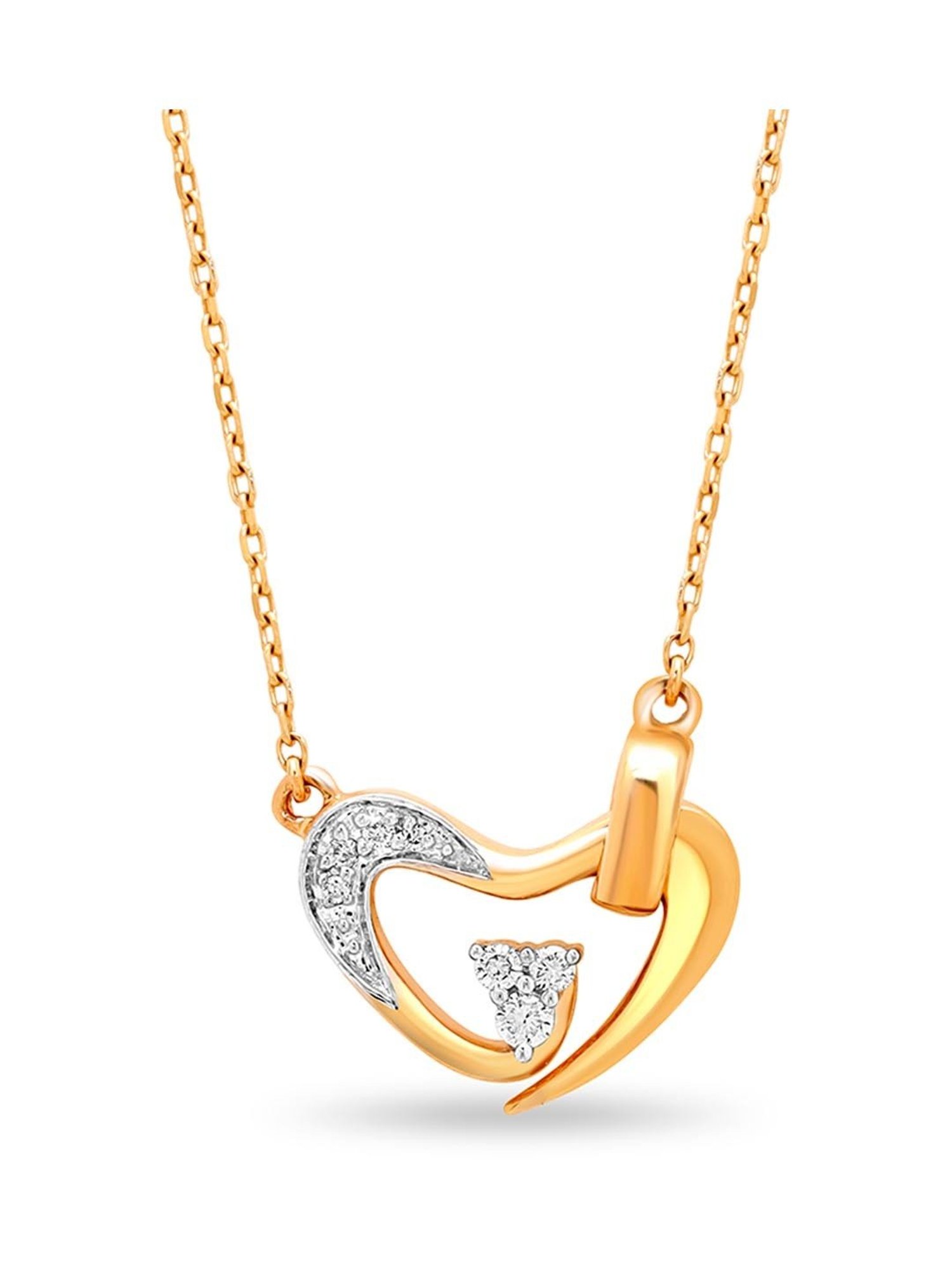 P.N.Gadgil Jewellers 18k Gold Infinity Florall Diamond Necklace For Women