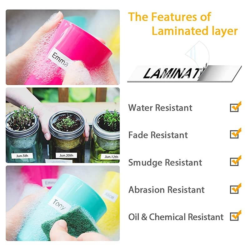 Compatible Label Tape Replacement for Brother Label Maker Tape TZe-251 TZe-151 TZe-451 TZe-651 24mm TZe Tape for P-Touch PT-D600 PT-P700 PTP750W PT2730 ( Clear, White, Yellow, Red, 4-Pack )