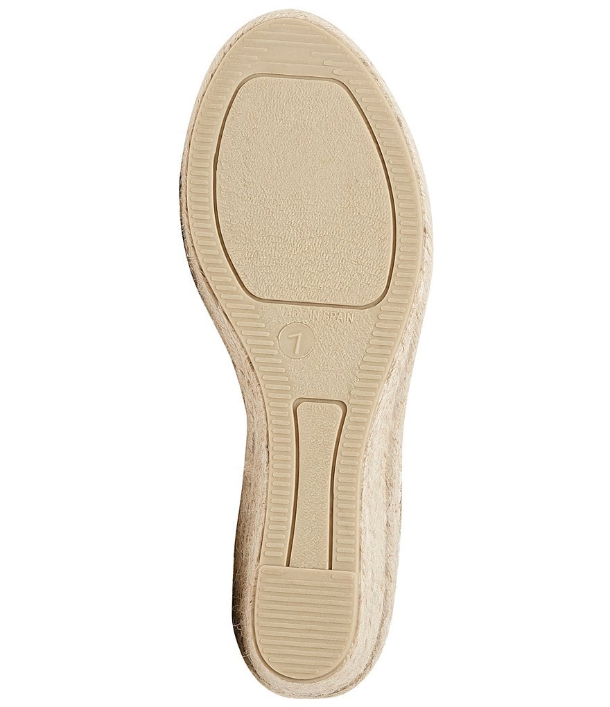 Andre Assous Dorit Snake Print Leather Espadrille Wedge Sandals