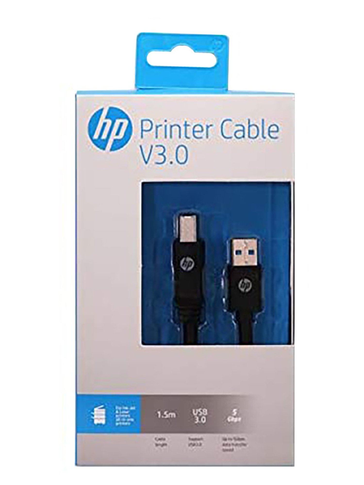 HP 1.5M USB-B to USB-A Printer Cable (HP040GBBLK1.5TW, Black)