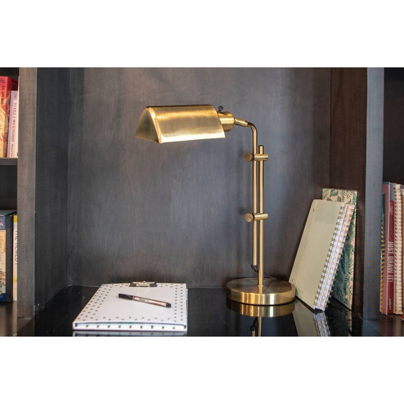 13" Adjustable Pharmacy Table Lamp Brass - Decor Therapy