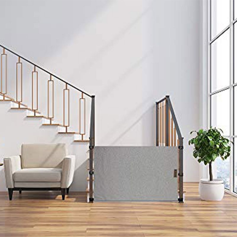 The Stair Barrier Portable Regular Banister to Banister Retractable Fabric Baby and Pet Safety Gate, 36 to 42 Inch, Beyond Sheep Ash