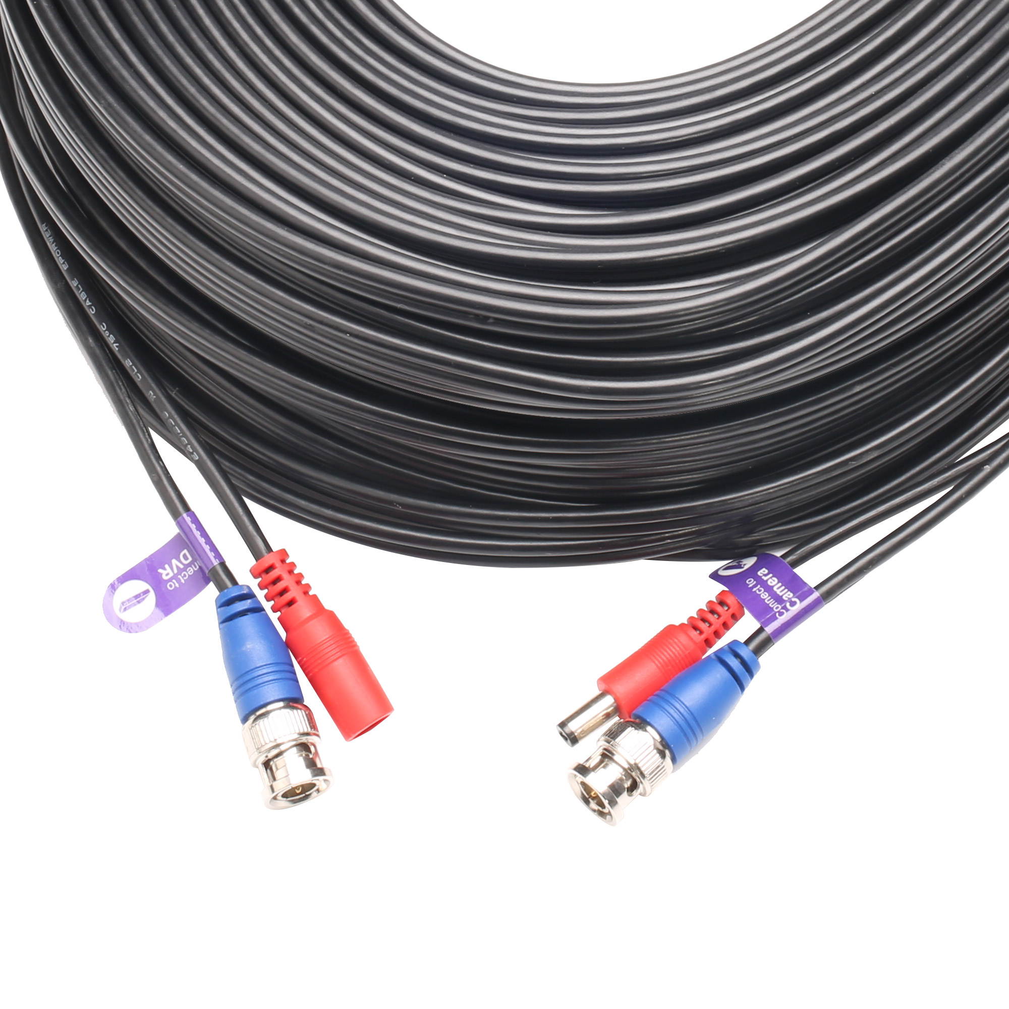 Loocam 300FT 90M BNC Cable RG59 Cable Coaxial Cable for CCTV Security Camera, DC+Video BNC Extension Cable Cord Surveillance Camera  Cable Extension Video Power(80015)