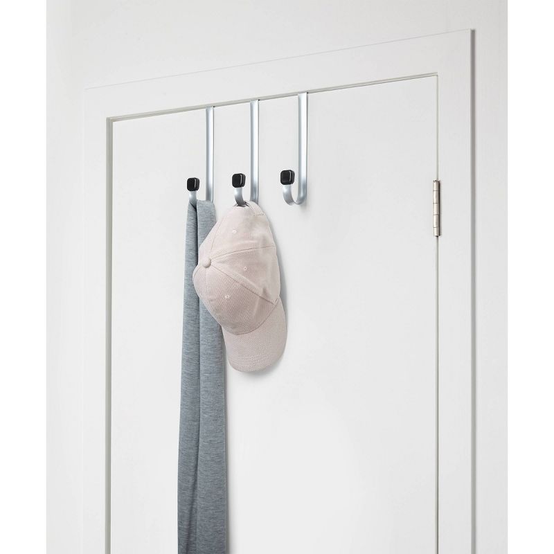 Linger Over the Door 3 Hook Black/Nickel - Loft by Umbra