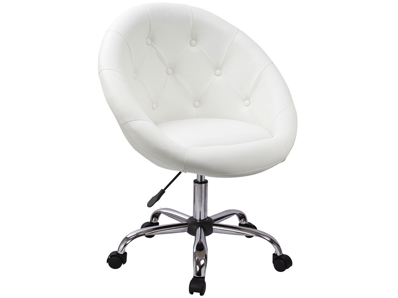 Swivel Height Adjustable Task Chair Tufted PU Leather Upholstered Office Chair