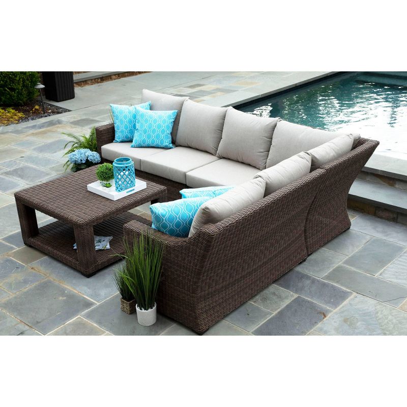 Alder 5pc Sunbrella Sectional Set Beige - Canopy Home and Garden