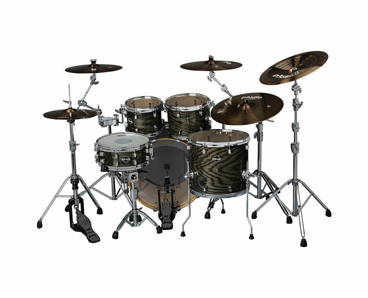 ddrum Dominion Birch 5-Piece Shell Pack - Ash Veneer Transblack