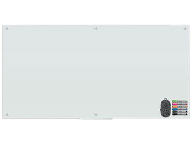 U Brands 3973U00-01 Magnetic Glass Dry Erase Board Value Pack, 72" x 36", White