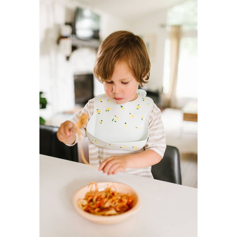 Loulou Lollipop Silicone Printed Bib - Lemon