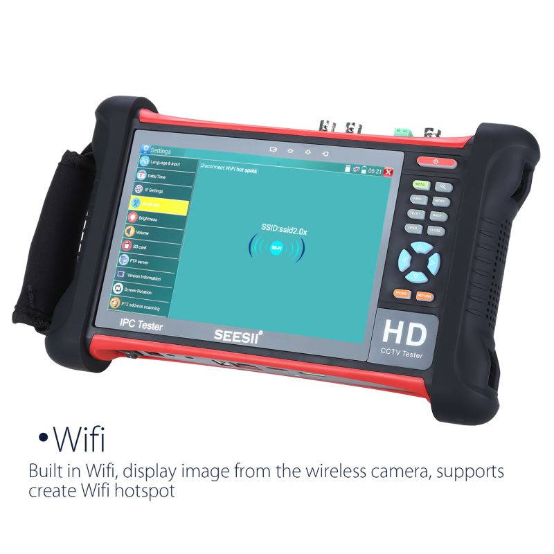 SEESII 7 inch 4K 1080P IPC Camera CCTV Tester Monitor TVI CVI AHD SDI CVBS IP Discovery Analog Tester