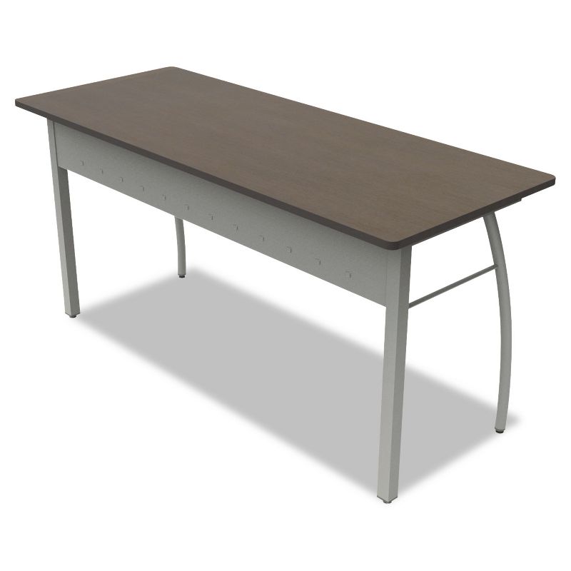 Linea Italia Trento Line Rectangular Desk 59-1/8w x 23-5/8d x 29-1/2h Mocha/Gray TR742MOC