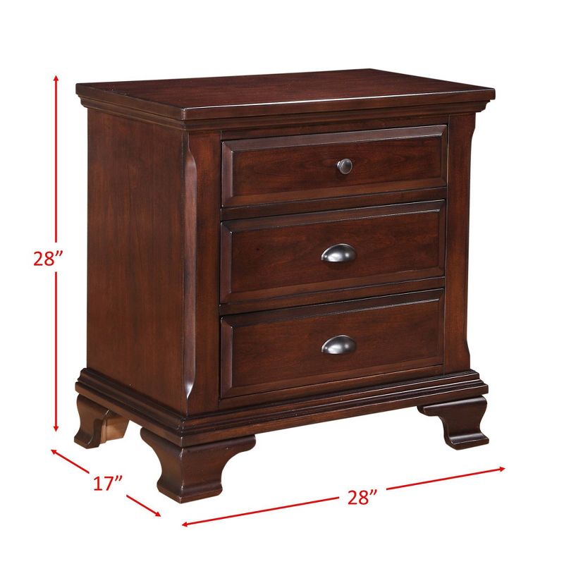 4pc Queen Brinley Storage Bedroom Set Cherry Red - Picket House Furnishings