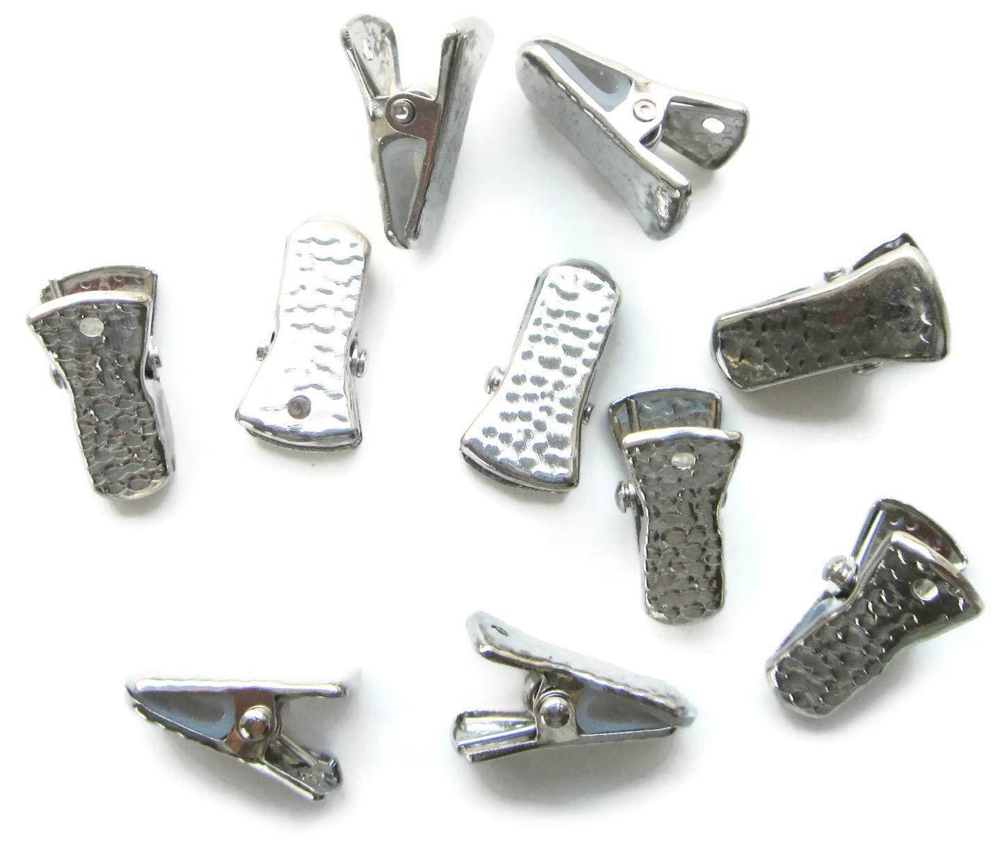 Metal Bulldog Clips (pack of 20) for ID Badge Holders Lanyards Jewelry - Mini Alligator Grip Style (Silver)
