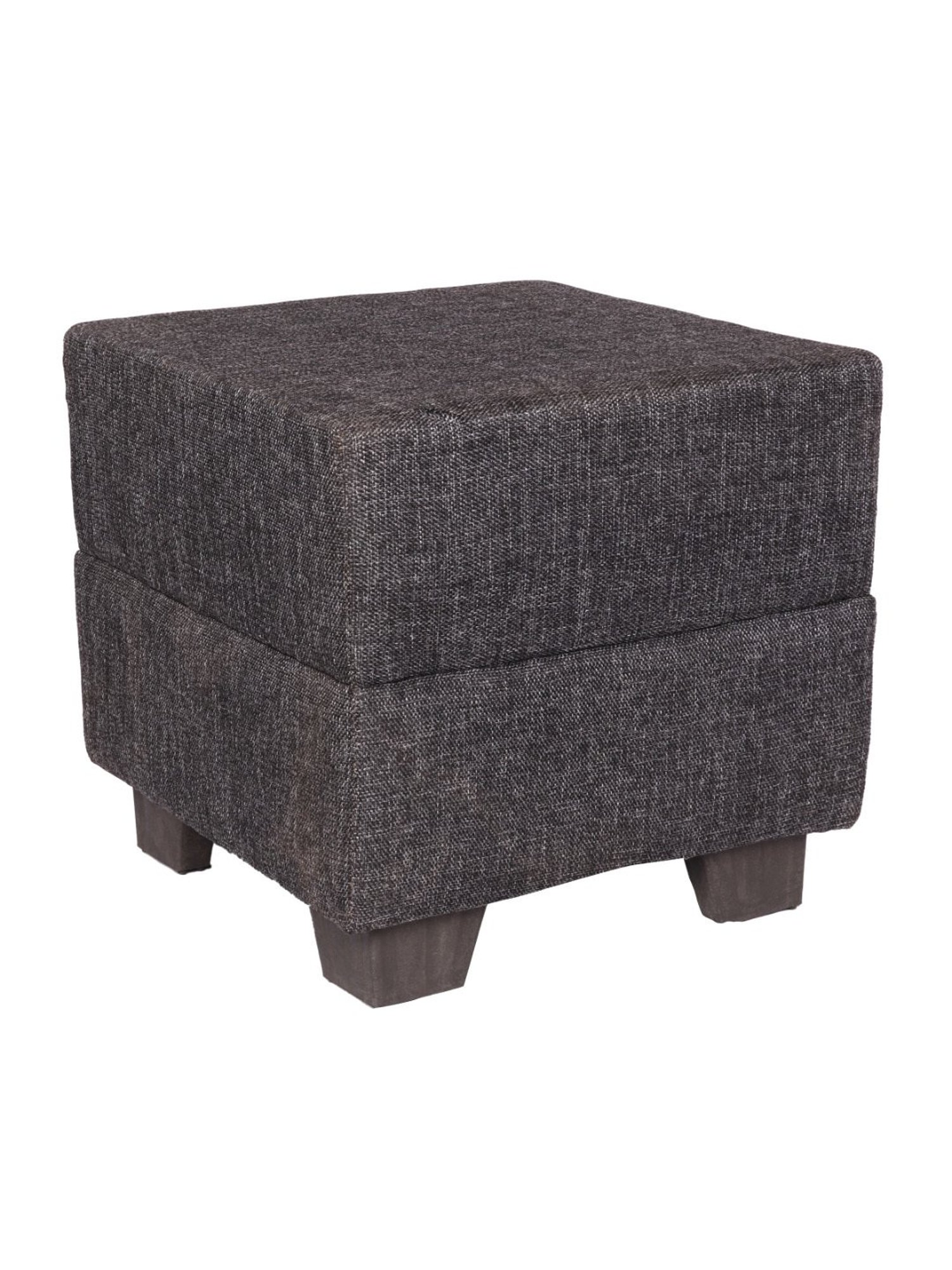 Ikiriya Iris Solid Black Wood Ottoman