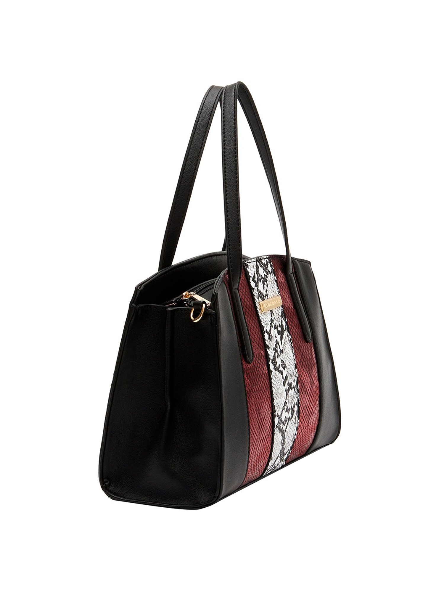 Giordano Blossoms 2020 Black Textured Medium Shoulder Handbag