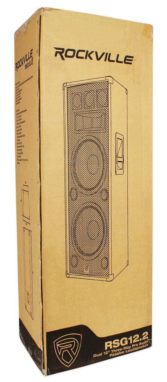 Rockville RSG12.2 Dual 12&rdquo; 2000 Watt 3-Way 8-Ohm Passive DJ/Pro Audio PA Speaker