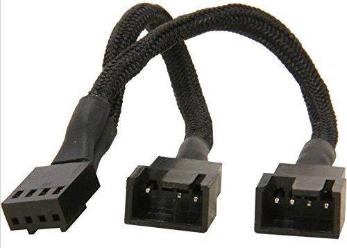 AYA 10" 4-Pin Sleeved PWM Fan Power Y Cable Splitter (for Case/CPU Fans)