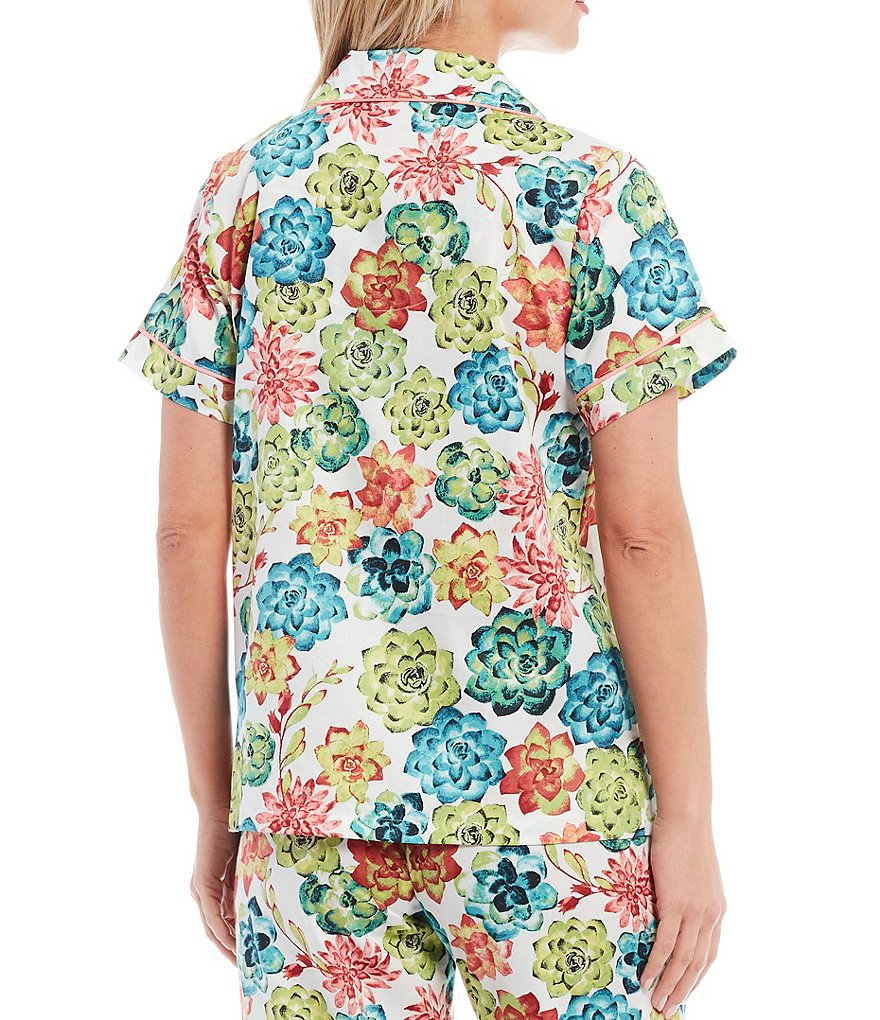 BedHead Pajamas Desert Rose Printed Sateen Cropped Pajama Set