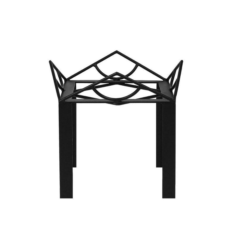 12.25" Small Modern Geometric Marion Wood Stone and Iron Planter with Stand Terra Cotta Finish - Achla Designs