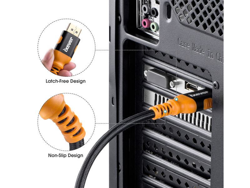 DisplayPort 1.4 Cable 10ft 3m, iXever Nylon Braided 8K DP to DP Cable (8K@60Hz, 4K@144Hz and 1080P@240Hz), HBR3, 32.4Gbps, HDCP 2.2, HDR Support