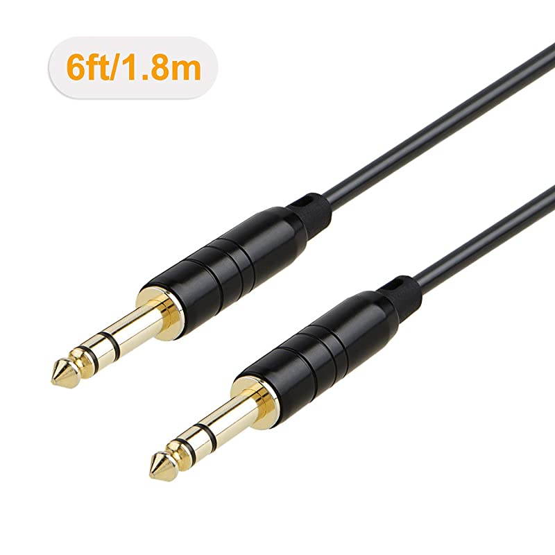 14 inch Cable 6FT  635mm to 635mm TRS Guitar Patch CordsInstrument Cable for Keyboard Amplifier Guitar Mixing Board Pedalboards Piano and More 18M
