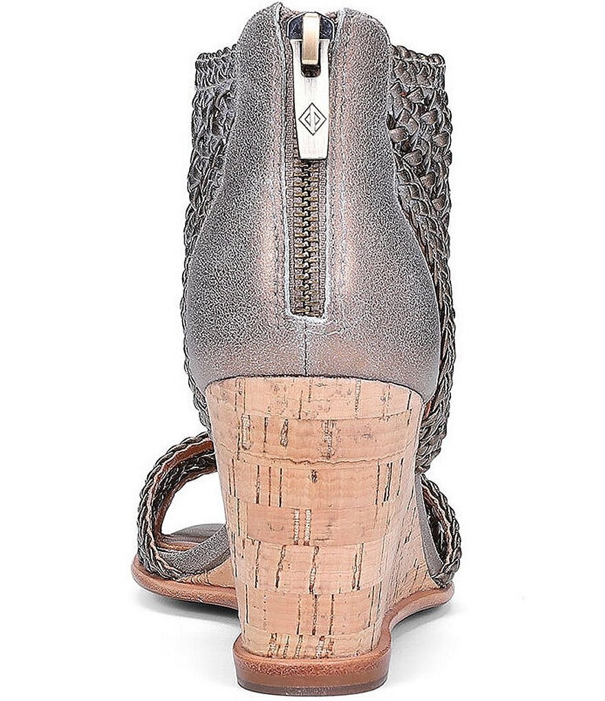 Donald Pliner Lagos Woven Metallic Cork Wedge Sandals
