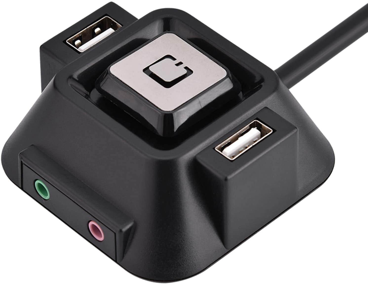 AYNEFY Desktop PC Switch Button, Desktop PC Switch Microphone Interface for Families for Internet Cafes