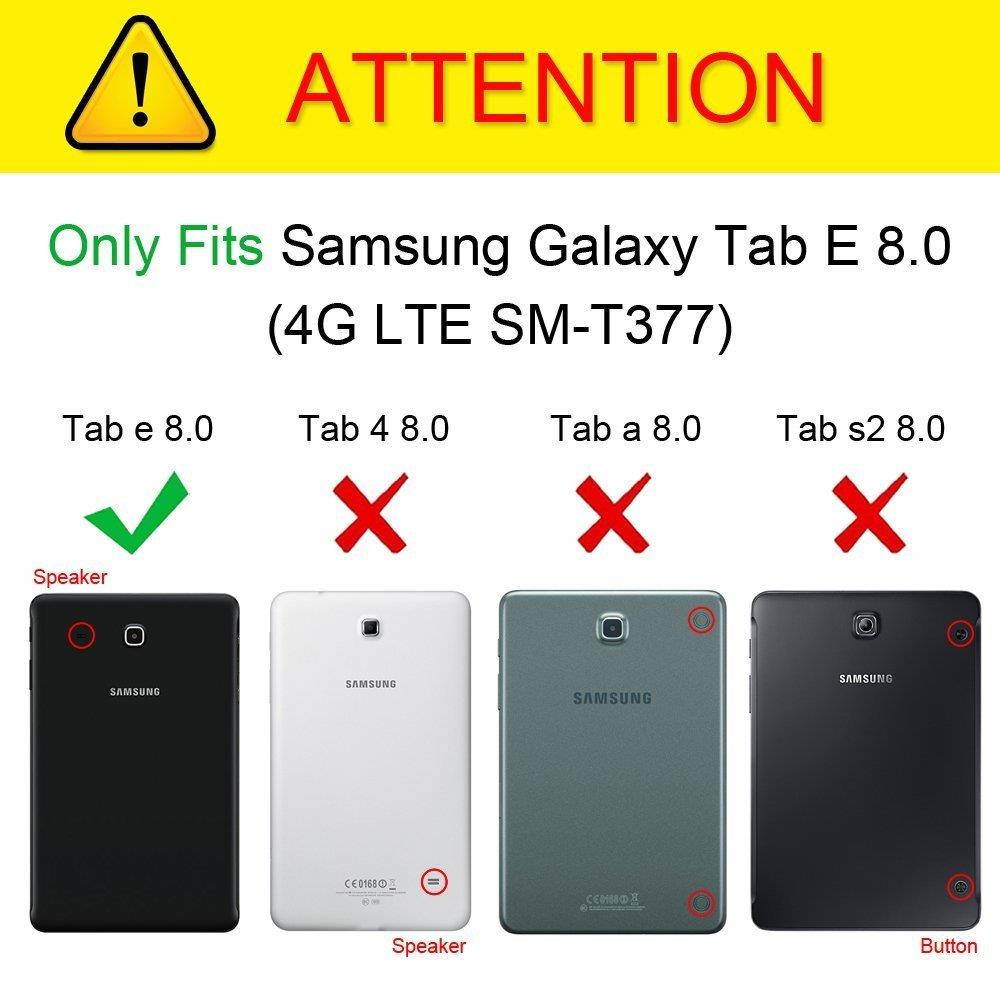 Tab E 8.0" Case, Samsung SM-T377a Case, Dteck PU Leather Flip Stand Case [Card Holder] Wallet Case Cover for Samsung Galaxy Tab E T377/T375 8.0 Inch Lite Series Tablet-Effiel Tower