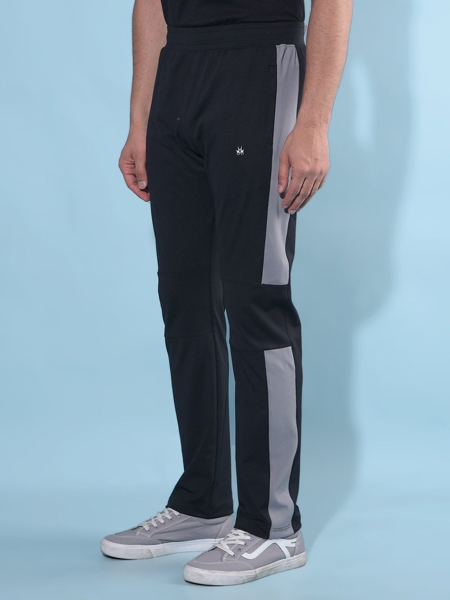 Crimsoune Club Black  Regular Fit Colour Block Trackpants