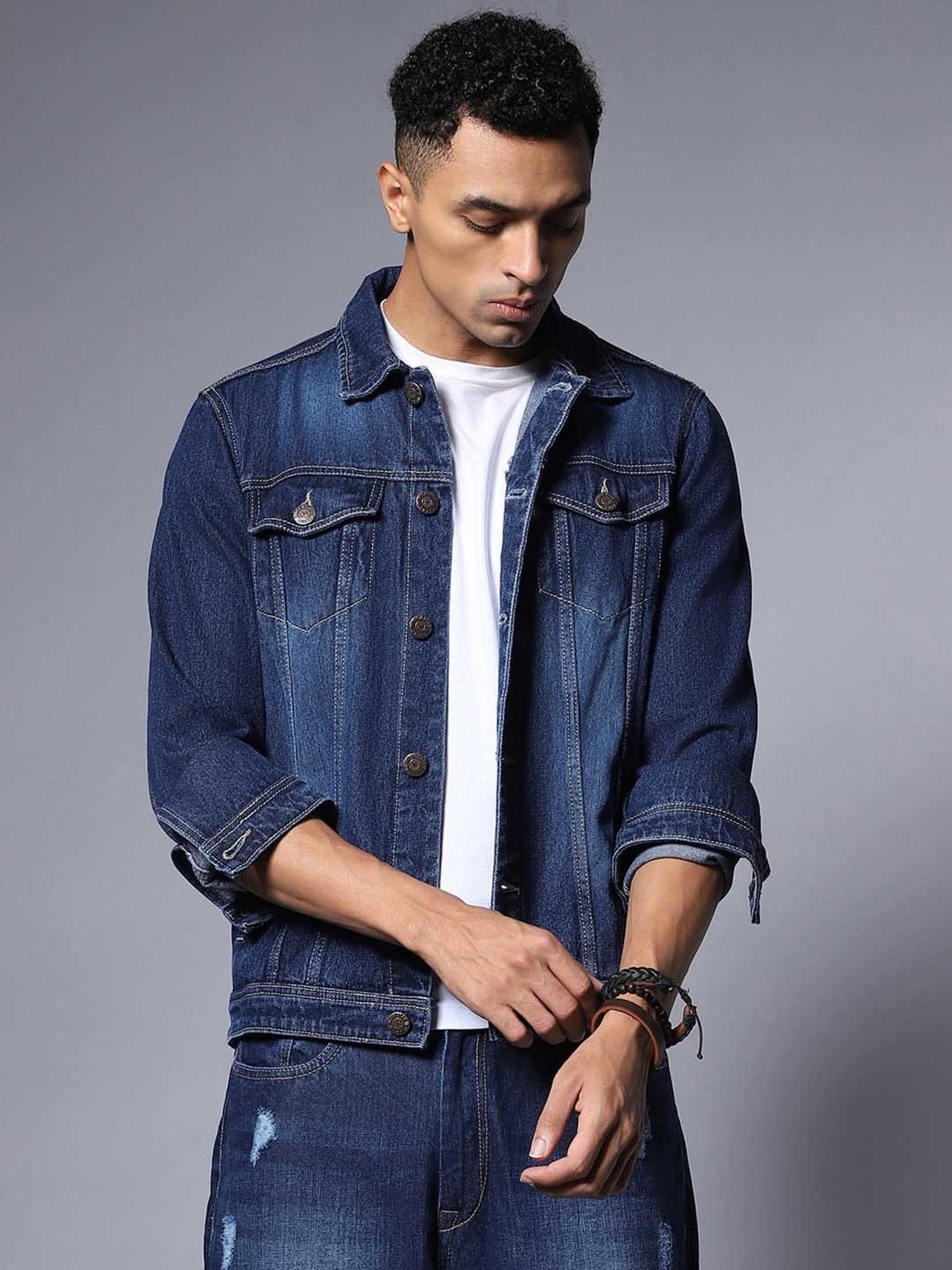 High Star Dark Blue Regular Fit Denim Jacket