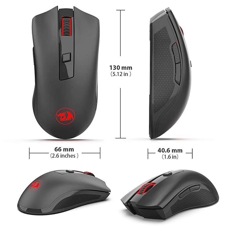 M652 Optical 24G Wireless Mouse with USB Receiver Portable Gaming Office Mice 5 Adjustable DPI Levels 6 Buttons for Desktop MacBook Notebook PC Laptop Computer