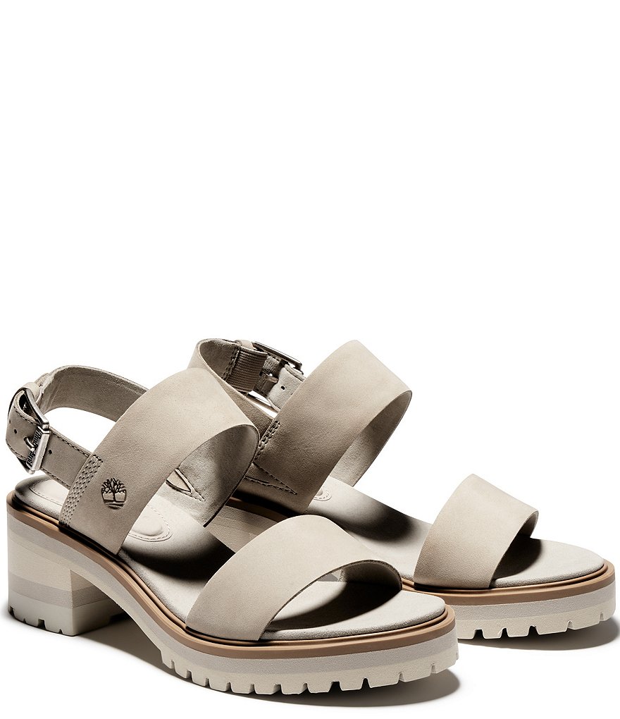 Timberland Violet Marsh Suede Banded Block Heel Sandals