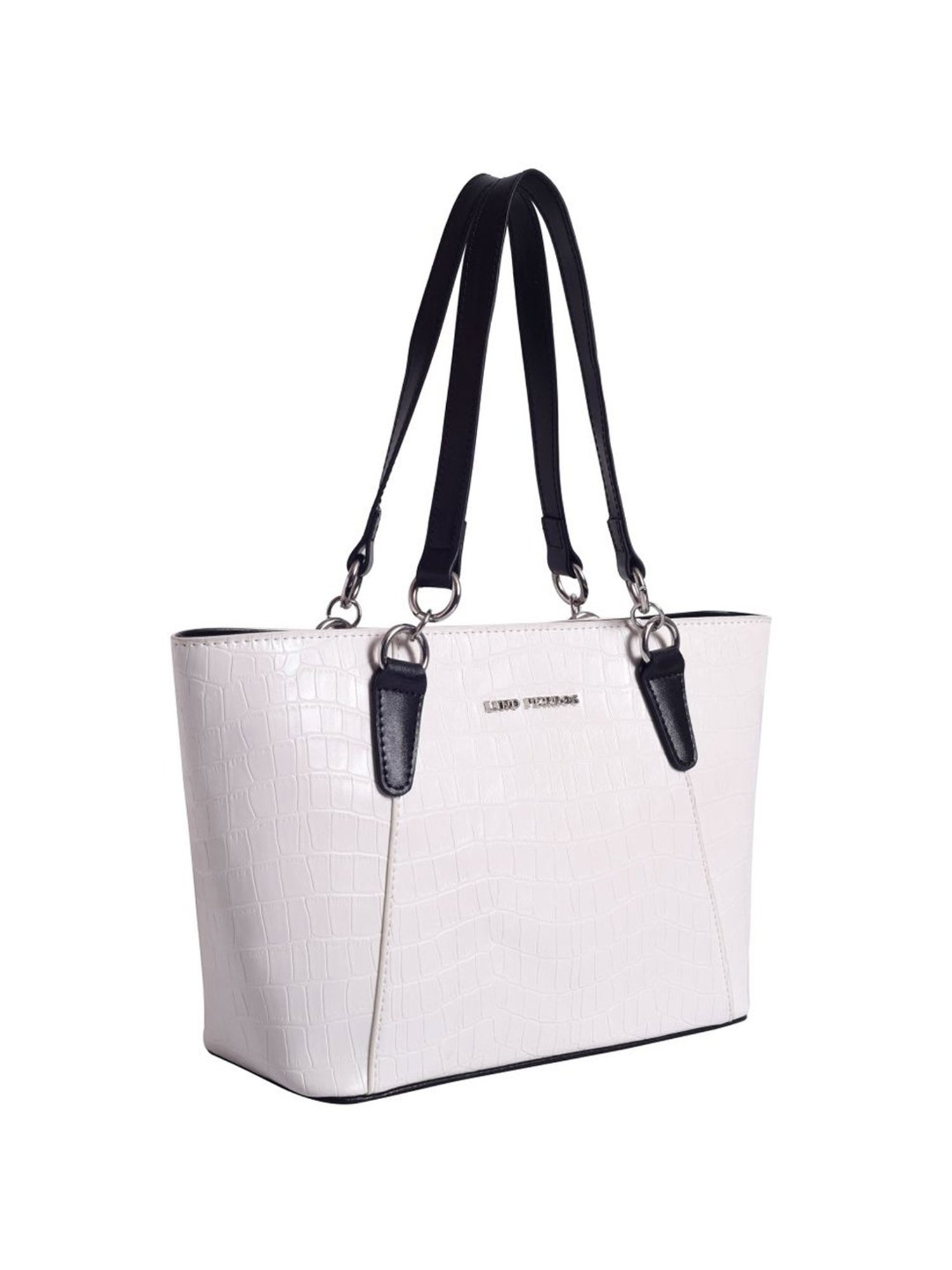 Lino Perros Off-white Textured Medium Tote Handbag