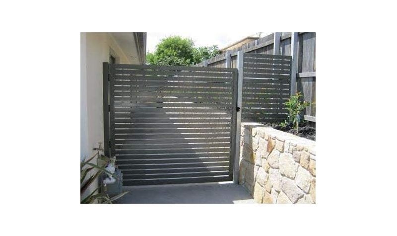 Plow & Hearth - Pewter Wrought Iron Fence - Outdoor Garden Edging with Decorative Design