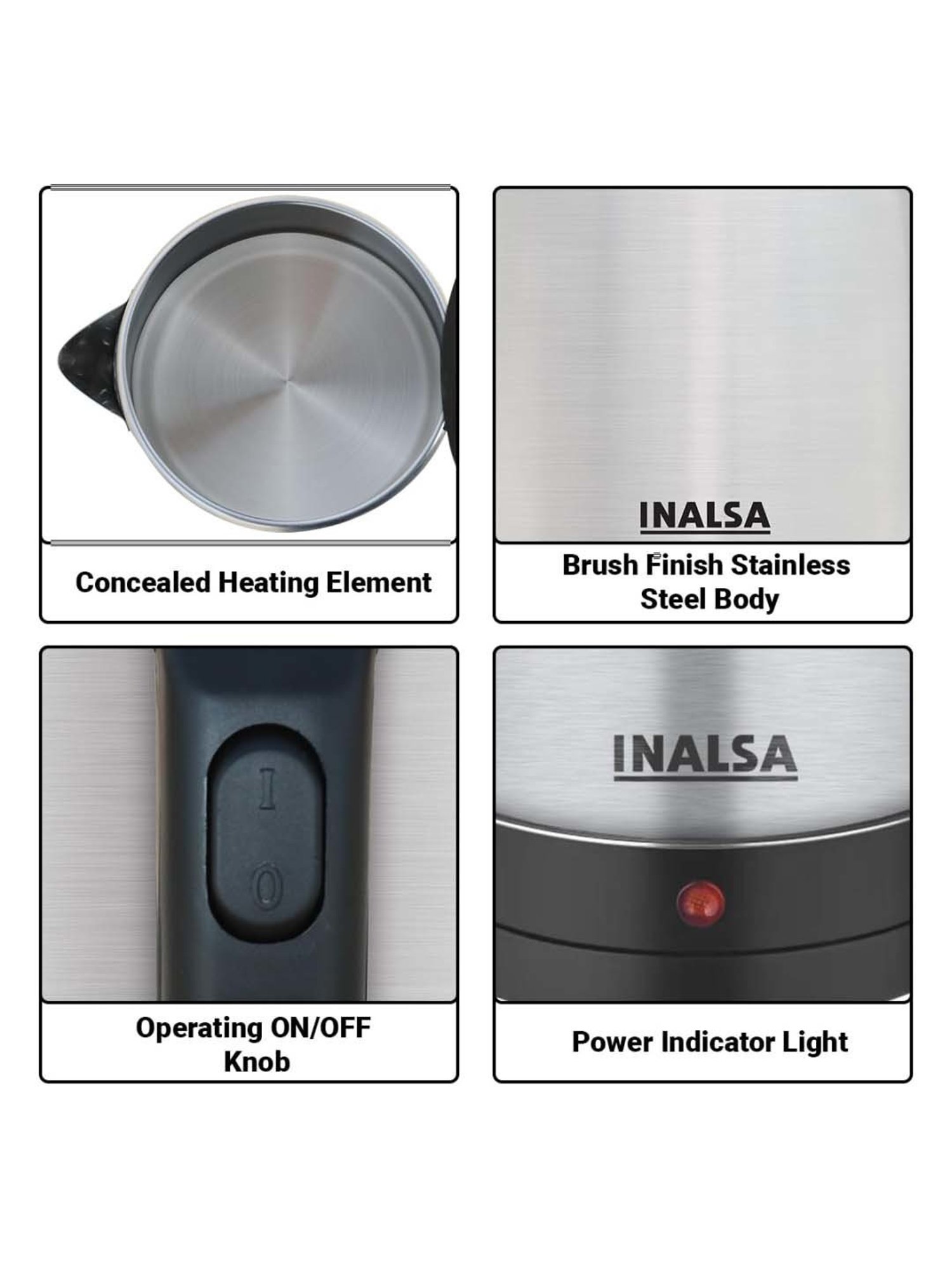 Inalsa 1000W 800ml Electric Kettle