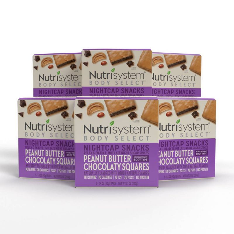Nutrisystem Body Select Nightcap Snacks Peanut Butter Chocolaty Squares - 30ct